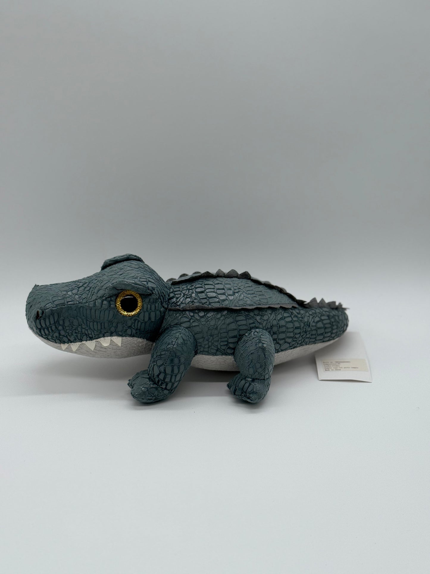 White & Grey Crocodile Plush Toy – Medium Stuffed Animal, 10–14"