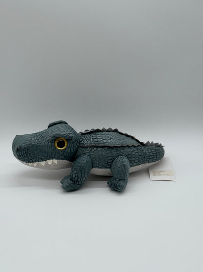 White & Grey Crocodile Plush Toy – Medium Stuffed Animal, 10–14"