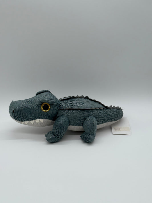 White & Grey Crocodile Plush Toy – Medium Stuffed Animal, 10–14"