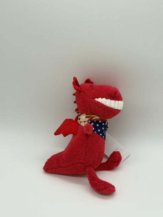 Red Dragon Plush Toy with Wings – Medium Stuffed Animal, 8–11"