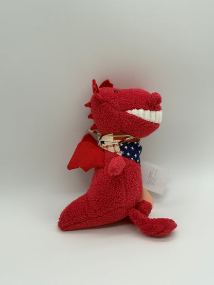 Red Dragon Plush Toy with Wings – Medium Stuffed Animal, 8–11"