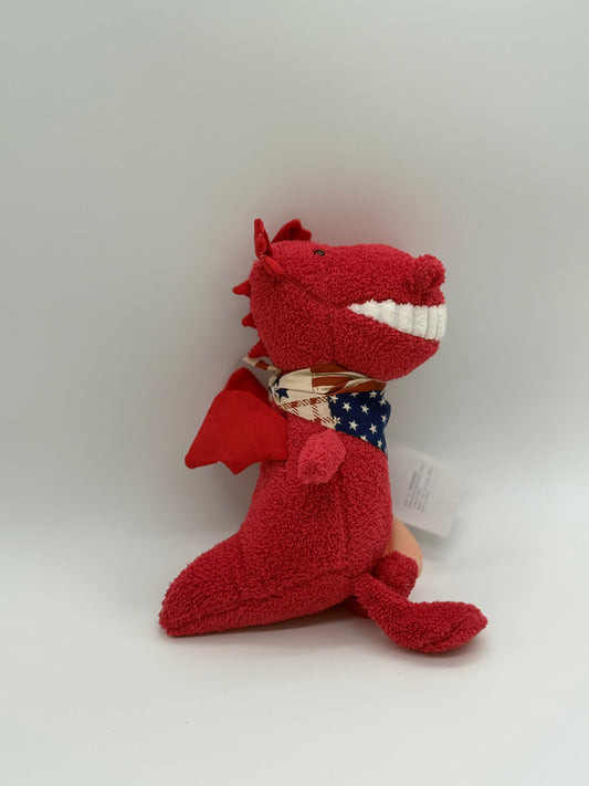 Red Dragon Plush Toy with Wings – Medium Stuffed Animal, 8–11"