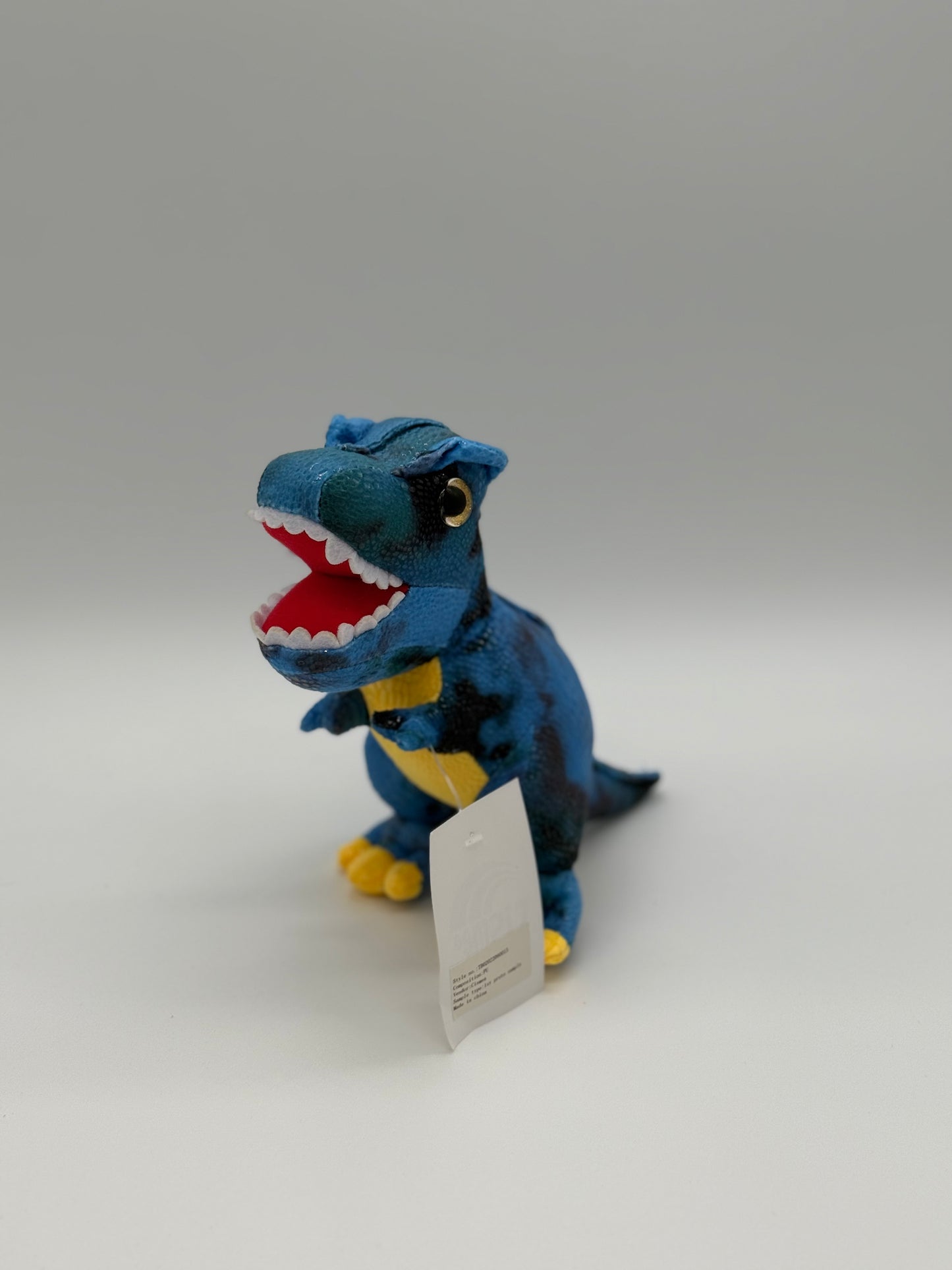 Blue Tyrannosaurus Rex Plush Keychain – Small Dinosaur Stuffed Animal, 6–8"