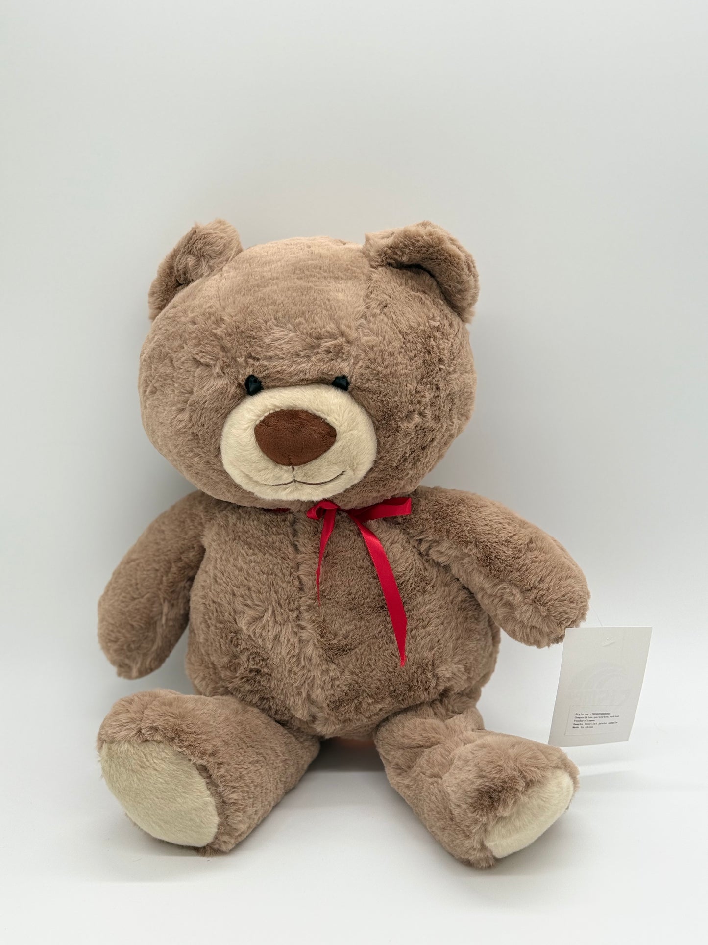 Light Brown Teddy Bear Stuffed Animal – Large 17"–19" Soft Plush Toy with Bow