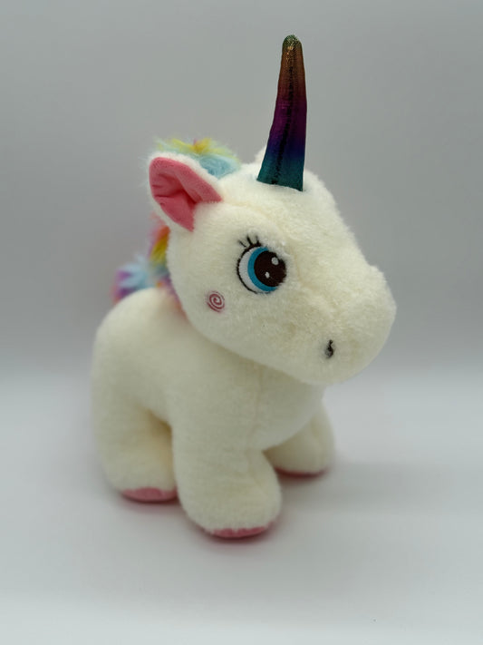 Medium Yellow Unicorn Plush – Soft Huggable Stuffed Animal with Wings 12" x 14"