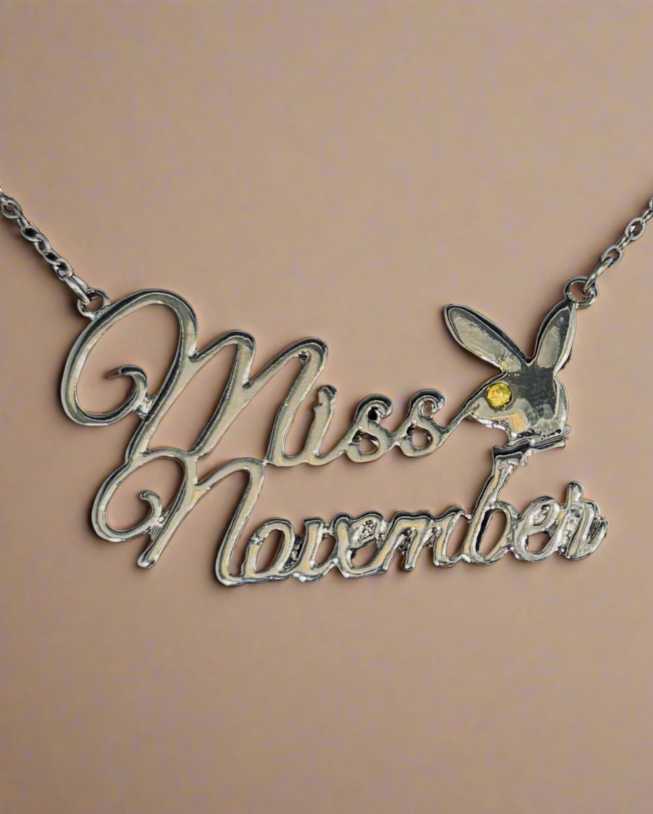 PLAYBOY MISS November w/BIRTH MONTH STONE Necklace jewelry
