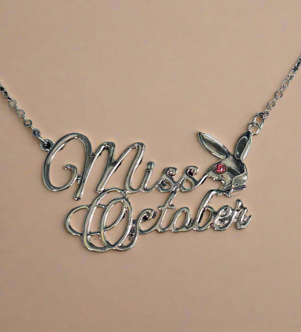 PLAYBOY MISS October w/BIRTH MONTH STONE Necklace jewelry