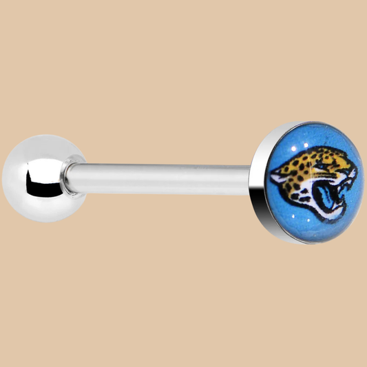 NFL Jacksonville Jaguars Barbell Tongue Ring Logo Round