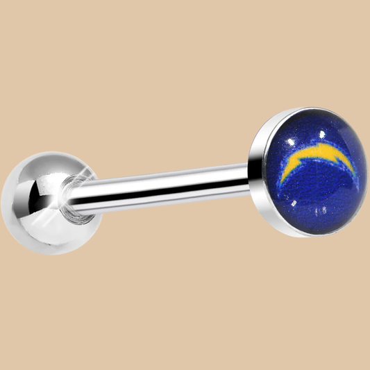 NFL  San Diego  Chargers Barbell Tongue Ring Logo Round