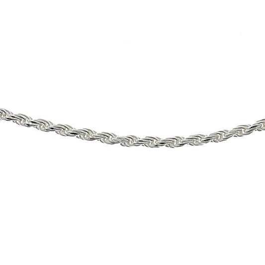 Sterling Silver Rope Anklet 11"