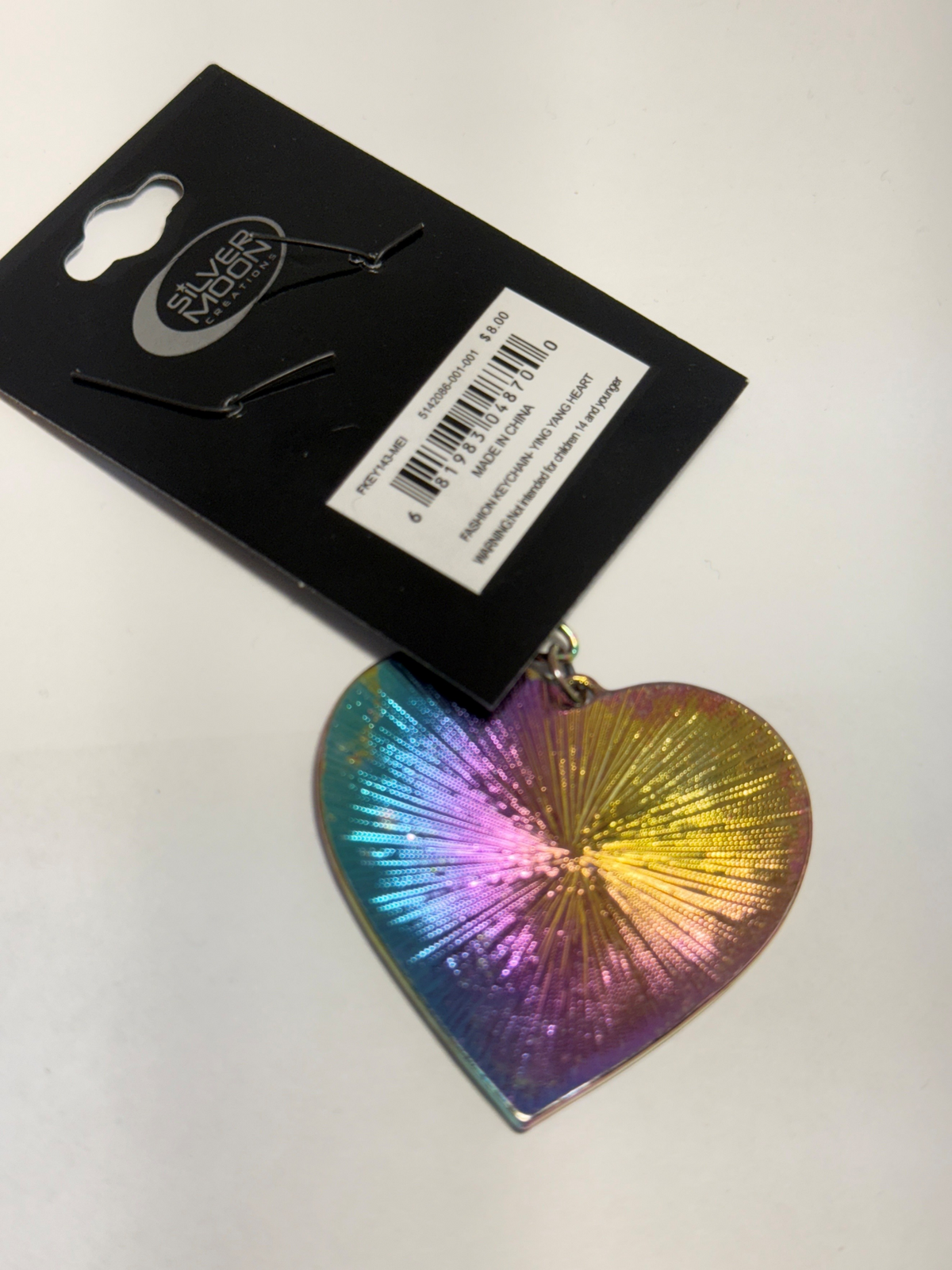 Fashion Keychain Ying Yang Heart