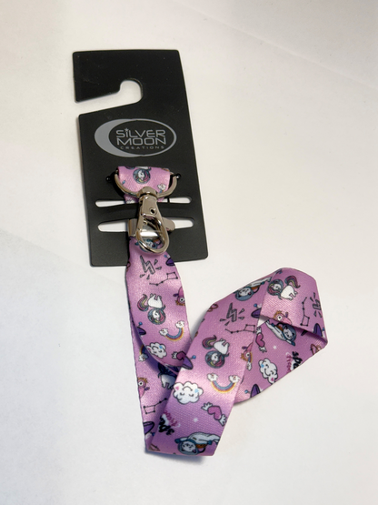 Pink Unicorn Spacecat Fashion Wrist Lanyard