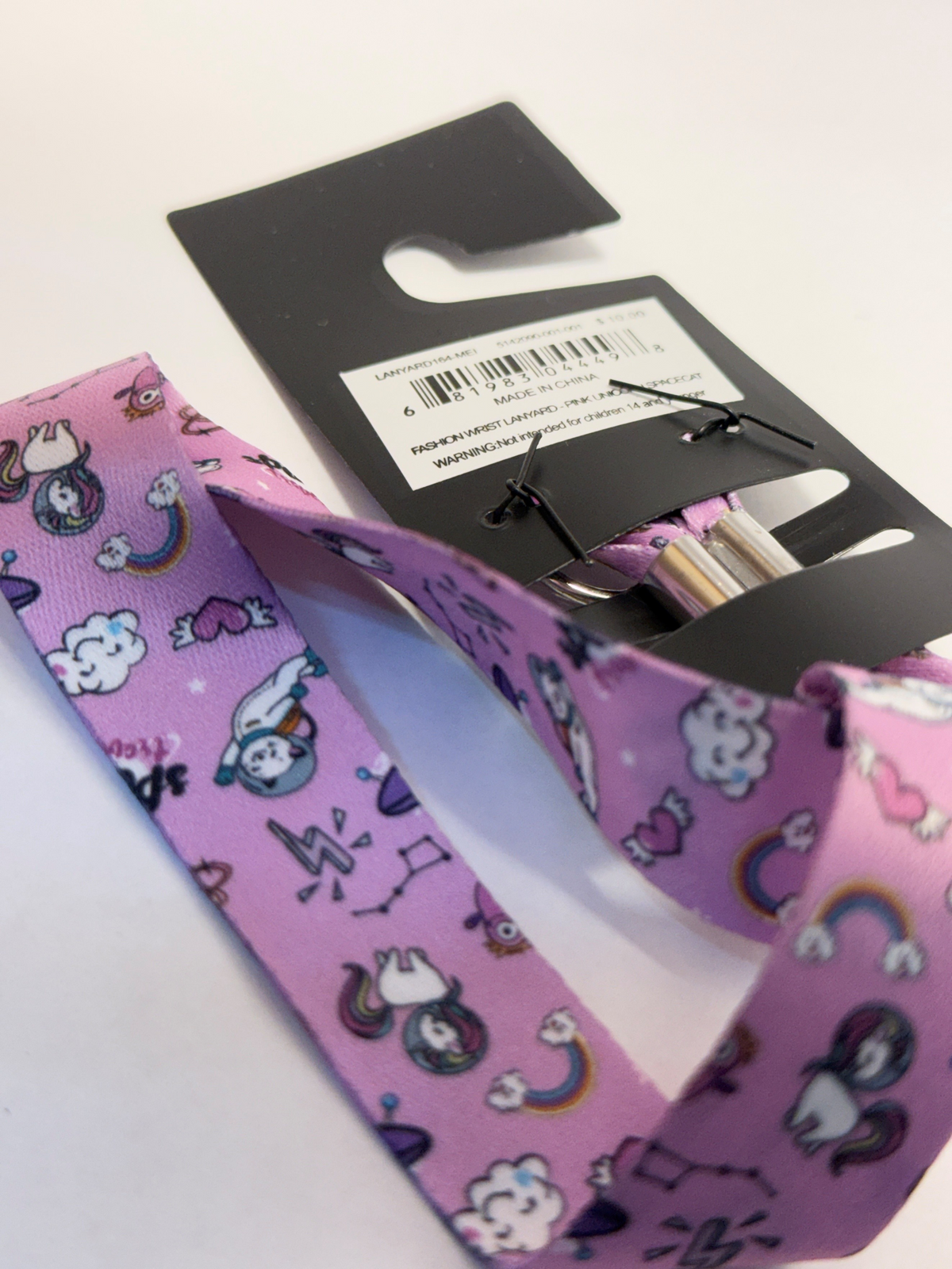Pink Unicorn Spacecat Fashion Wrist Lanyard