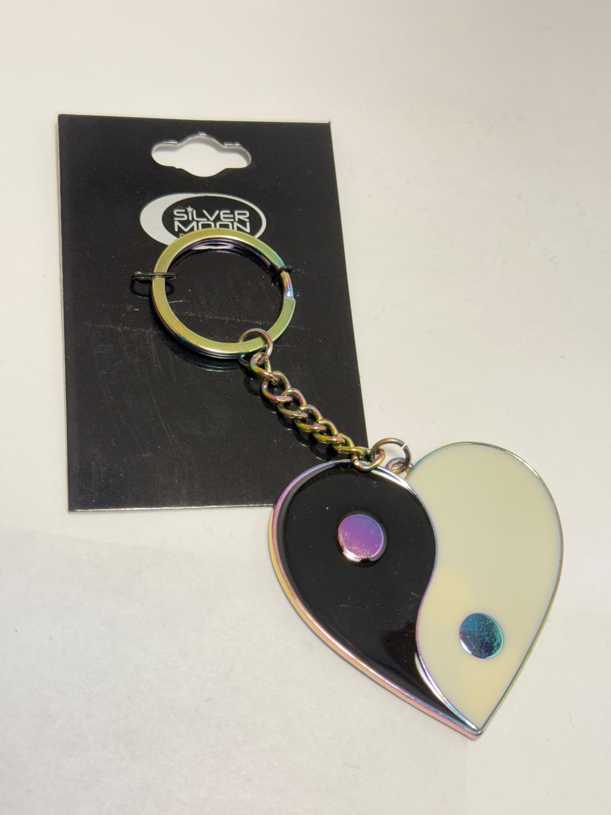 Fashion Keychain Ying Yang Heart