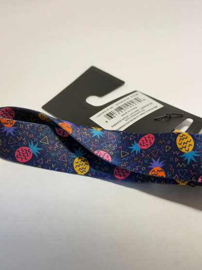 Dark Blue Neon Pineapple Wrist Lanyard
