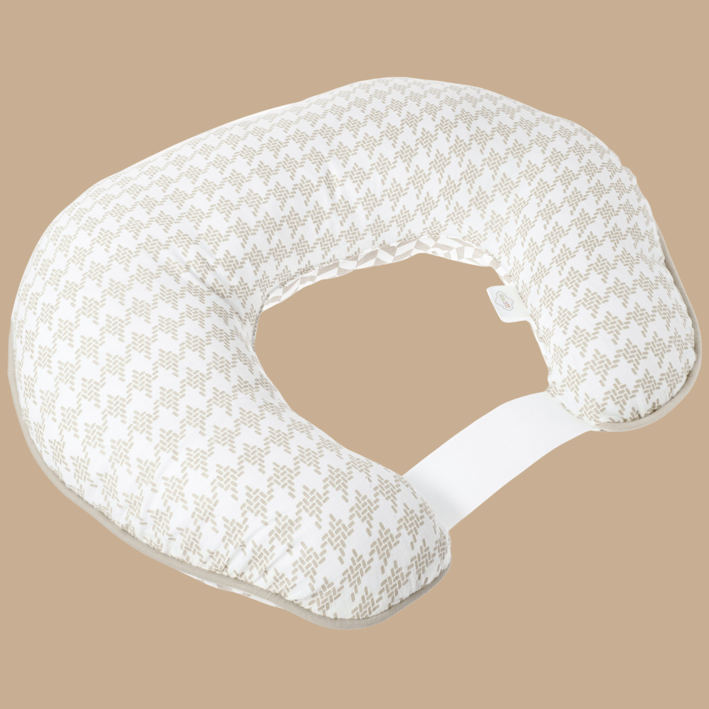 Small Houndstooth Muslin Nursing Pillow Cover (Grey)