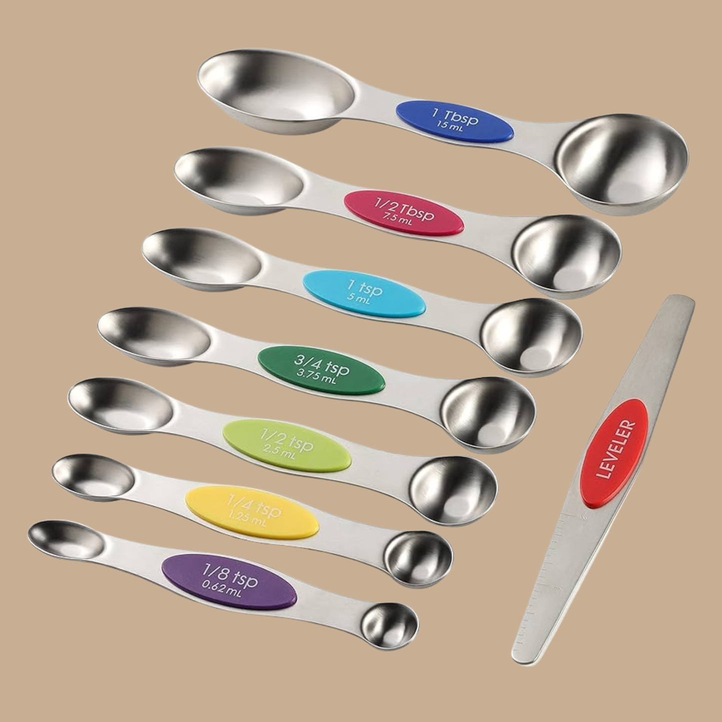 Modern Design Magnetic Measuring Spoons Set of 5