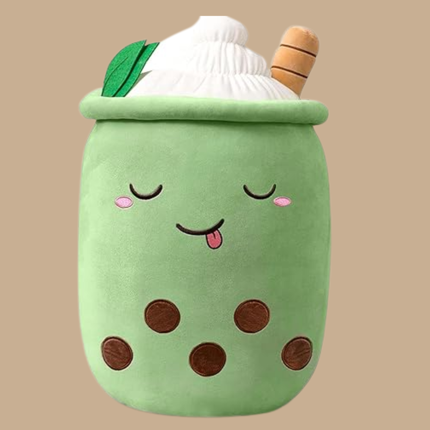 Boba Plush Matcha Green Tea Stuffed Toy – 10"