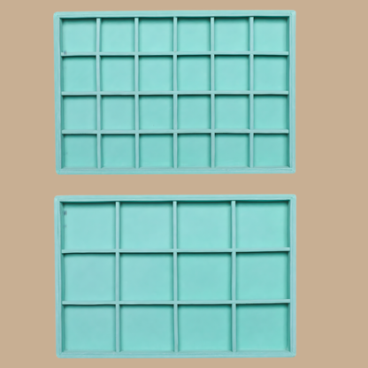 Turquoise Velvet Jewelry Organizer Trays Set of 2