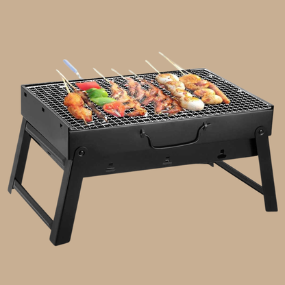 Portable Foldable Charcoal BBQ Grill with Ashtray Plate