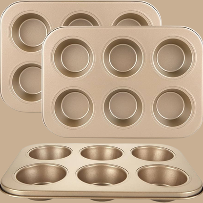 Gold Carbon Steel Non-Stick Muffin Pan