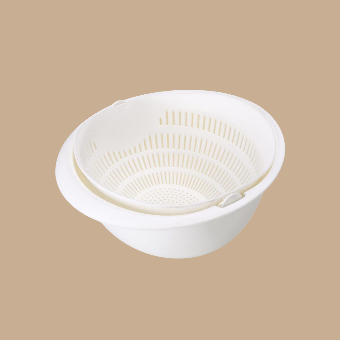 Small 7" Diameter Double Layer Fruit Basket (Gray and White)