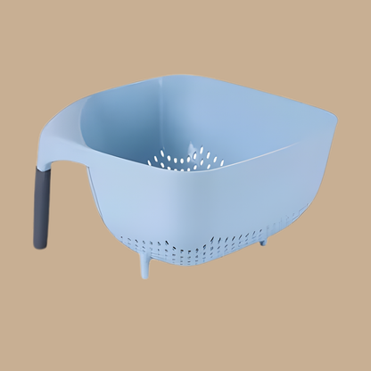 2 Pcs Kitchen Strainers Set (Blue and Gray)