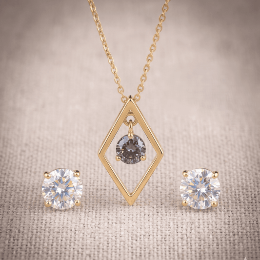 Stainless Steel Earring and Pendant Set with Chain – Durable, Tarnish Resistant Jewelry Set for Everyday Wear