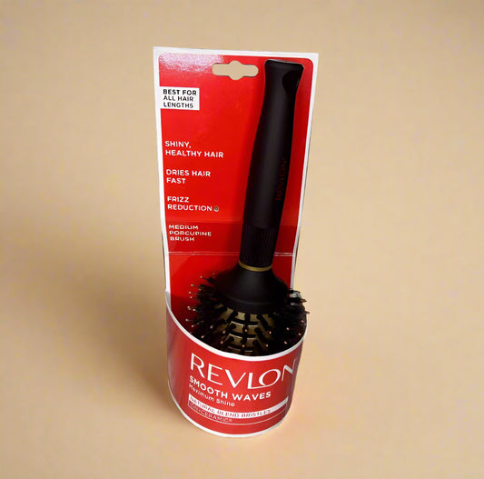 Revlon Smooth Waves Ion + Ceramic Large Porcupine Hair Brush Black RV2931