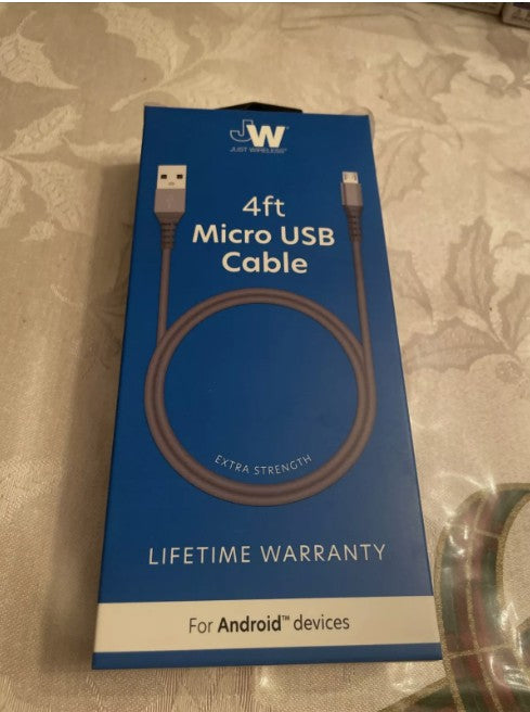 JW 4FL MJust Wireless 4ft Micro USB Cable for Android - Sealed BoxICRO USB CABLE