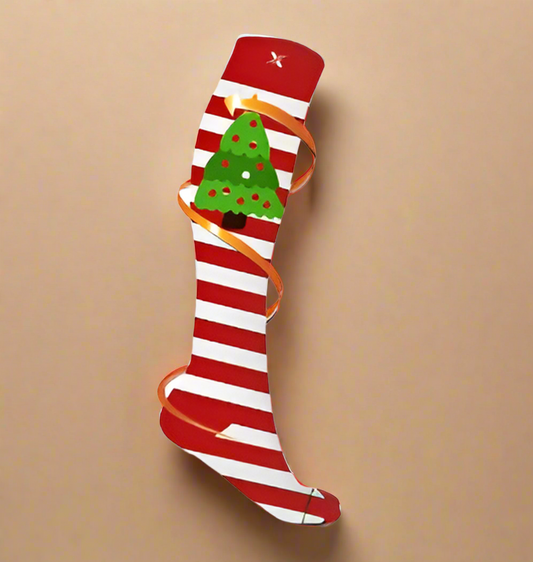 EXTREME FIT GRADUATED COMPRESSION SOCKS X-MAS RED N WHITE