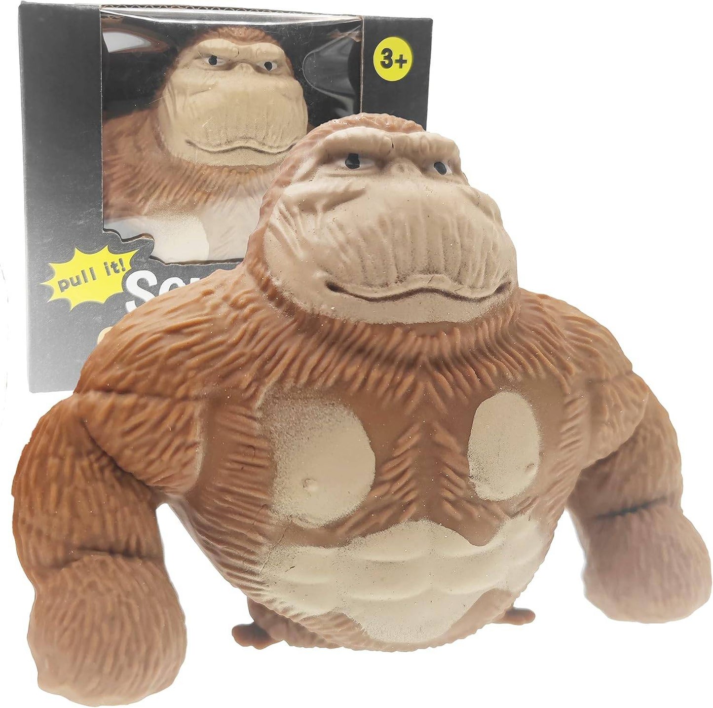 Funny Brown Gorilla Stress Relief 5" Toy, Squeeze and Decompress, Easter Gift for Kids and Adults