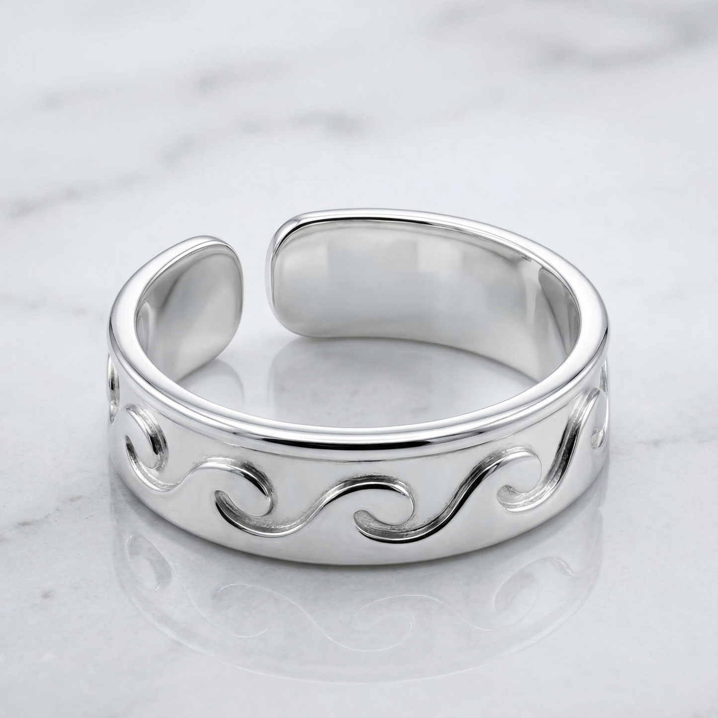 STERLING SILVER ANTIQUE WAVE Toe/Midi Ring