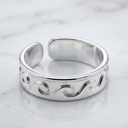 STERLING SILVER ANTIQUE WAVE Toe/Midi Ring