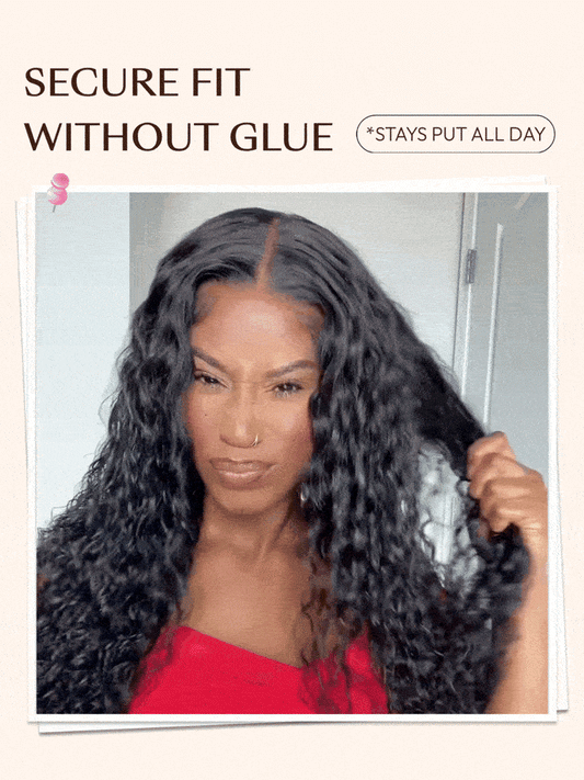 UNice 7x5 Bye-Bye Slip™ Put On And Go Glueless Water Wave Drawstring Wig With Baby Hair