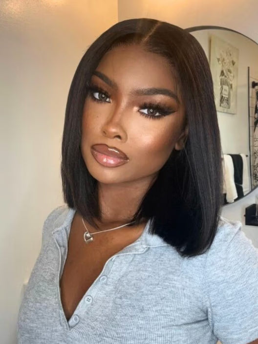 UNice 7x5 Bye-Bye Knots Glueless Lace Bleached Knots Pre Layered Bob With Drawstring Wig