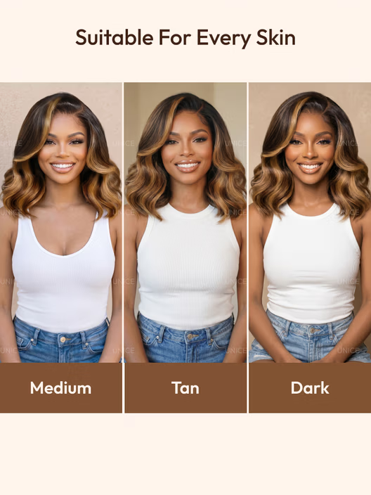 UNice Bye-Bye Slip™ 7x5 Lace Glueless Dark Chocolate Brown Side Part Yaki Straight Bob Wig with Invisi Drawstring Can Be Heated