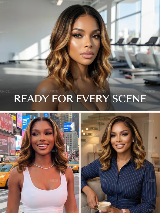 UNice Bye-Bye Slip™ 7x5 Lace Glueless Dark Chocolate Brown Side Part Yaki Straight Bob Wig with Invisi Drawstring Can Be Heated