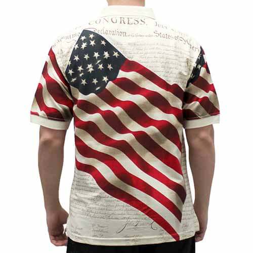 Men's Waving Flag Polo Shirt 100% Cotton Big and Tall