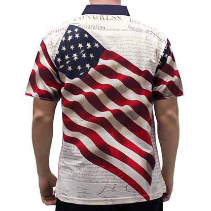 Men's American Flag Tech Polo
