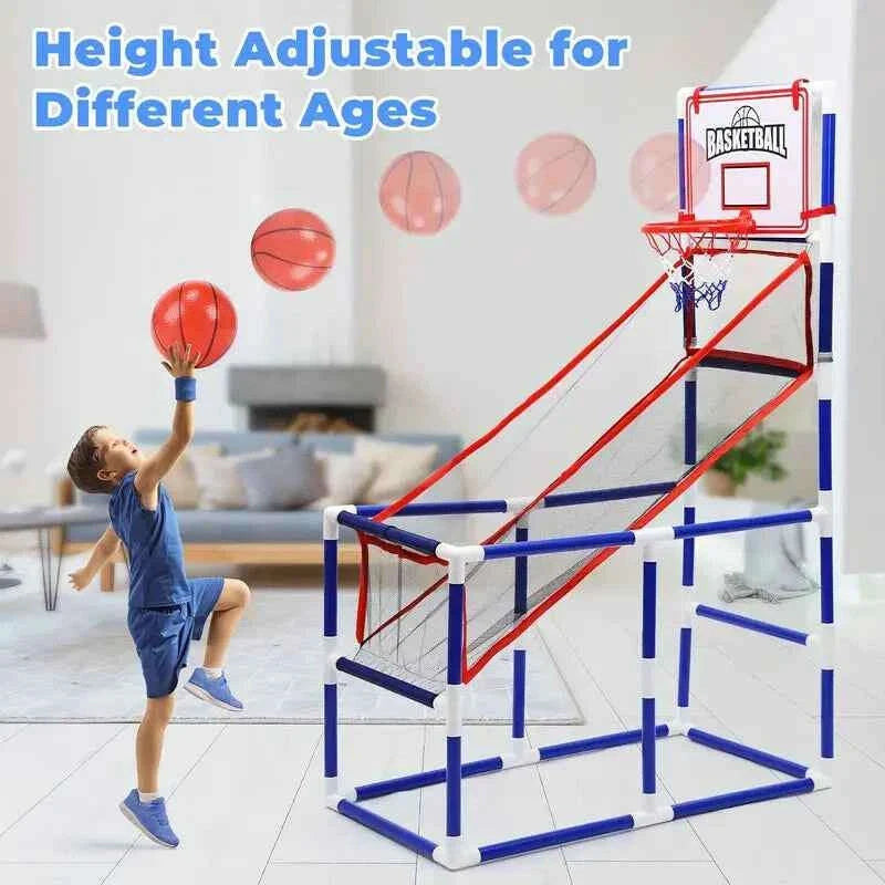 Basketball Hoop Arcade Game, Basketball Hoop Indoor Outdoor W/4 Or 2 Balls, Basketball Game Toys Gifts For Kids & Toddlers Boys Girls - COLO