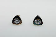 10mm Triangular CZ Bezel Stud Earrings