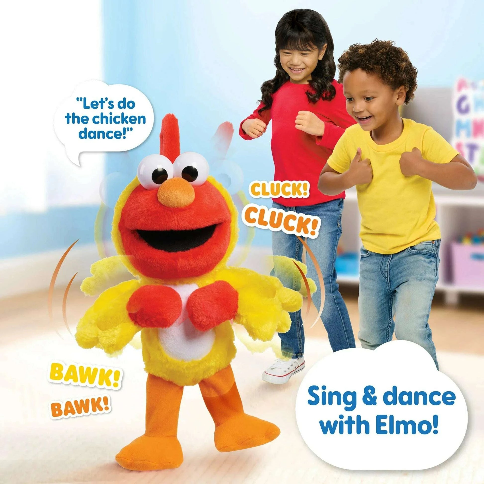 Chicken Dance Elmo Feature 13 Inch Plush, Dancing Plush, Stuffed Animal, Kids Toys for Ages 2 up - COLO