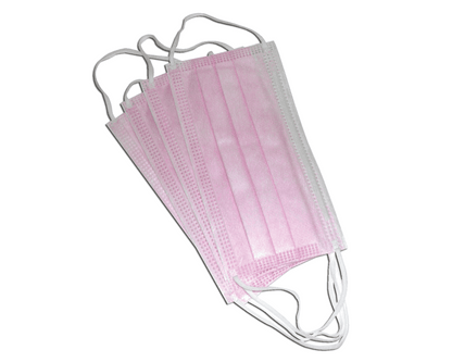 CARDINAL HEALTH ASTM 2 Earloop Face Mask, Pink, 50/Box