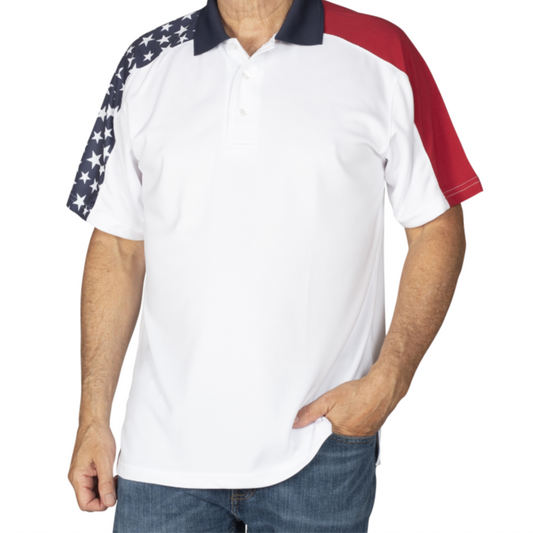 Men's Made in USA Patriotic Tech Polo Shirt