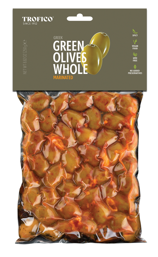 Trofico Greek Green Whole Olives – Vacuum Pack 250g