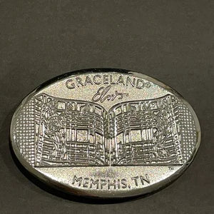 Vintage Graceland Elvis Presley Memphis, TN Silver-Tone Metal Belt Buckle
