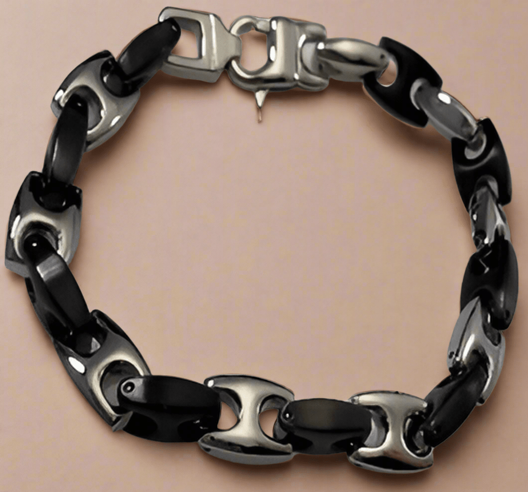 Fashion Black link Bracelet 8.5