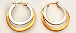 Wave Hoop Rose and Silver Earring