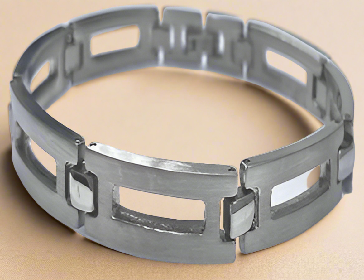 Fashion Silver Plated Iron Bars Bracelet 8.5